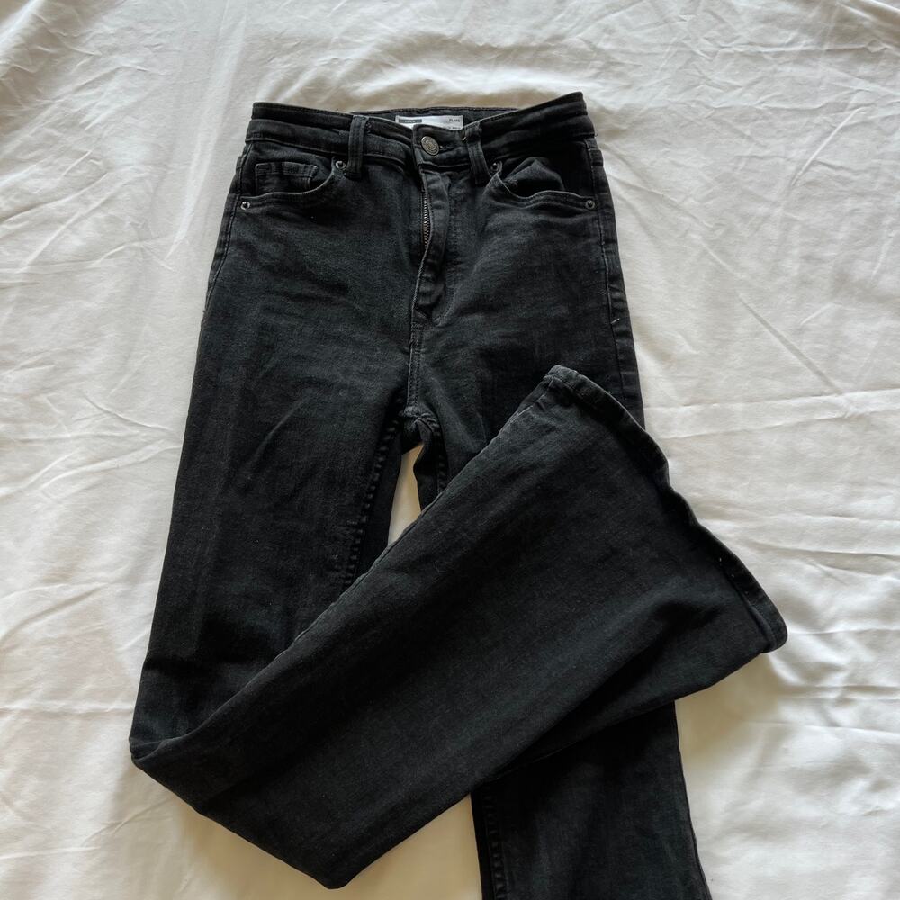 Bershka black denim flared jeans US 2